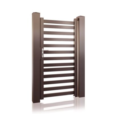 poarta pietonala star metalica din aluminiu maro 1024x661 1